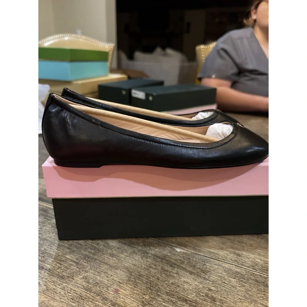 Kate Spade Kora Black Leather Ballet Flats Shoes Women Size 6.5‎